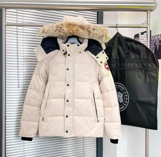 Canada Goose Men's Cream and Tan Coat